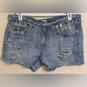 True Religion Women’s Mid Rise Cut Off Shorts